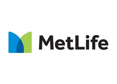 MetLife logo with blue and green emblem and black wordmark