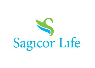 Sagicor Life logo with blue text and a green-and-blue abstract emblem