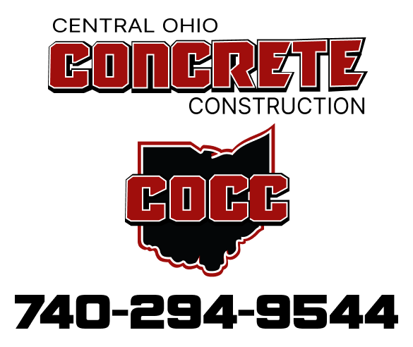 A logo for Central Ohio Concrete Construction with a phone number