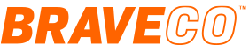 Braveco is written in orange letters on a white background