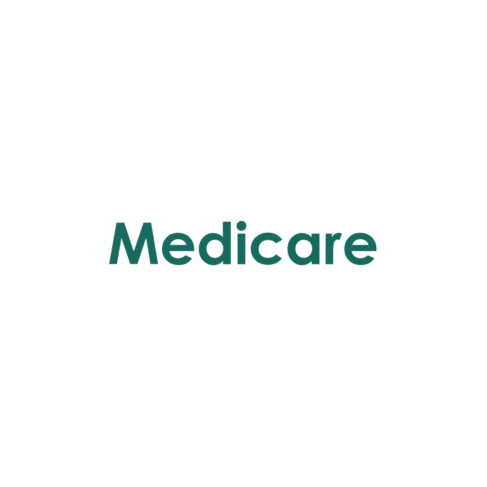 Teal “Medicare” text on a white background