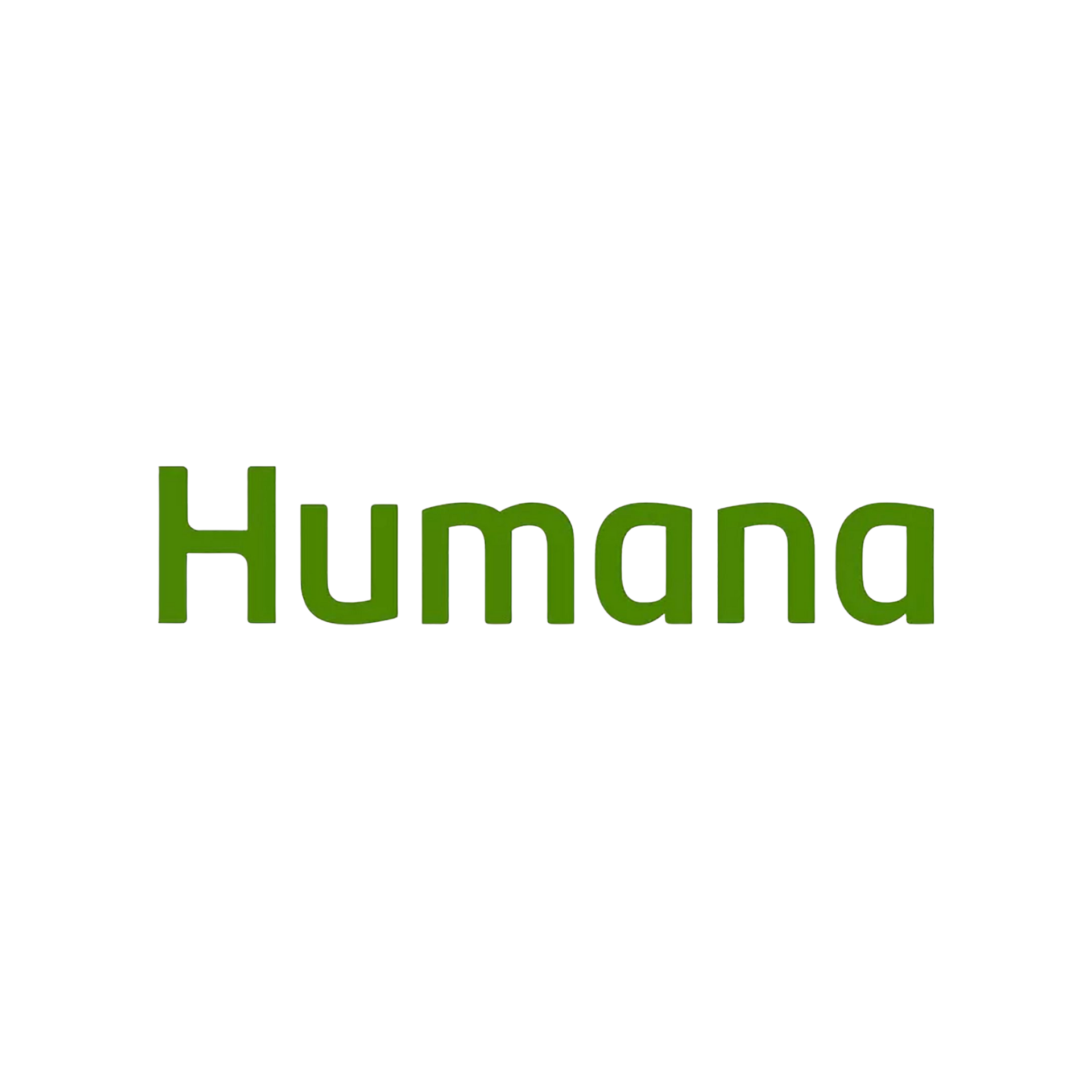 Humana logo in green text on a white background