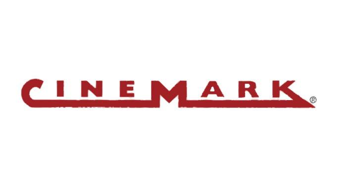 Logotipo de Cinemark en letras rojas sobre fondo blanco