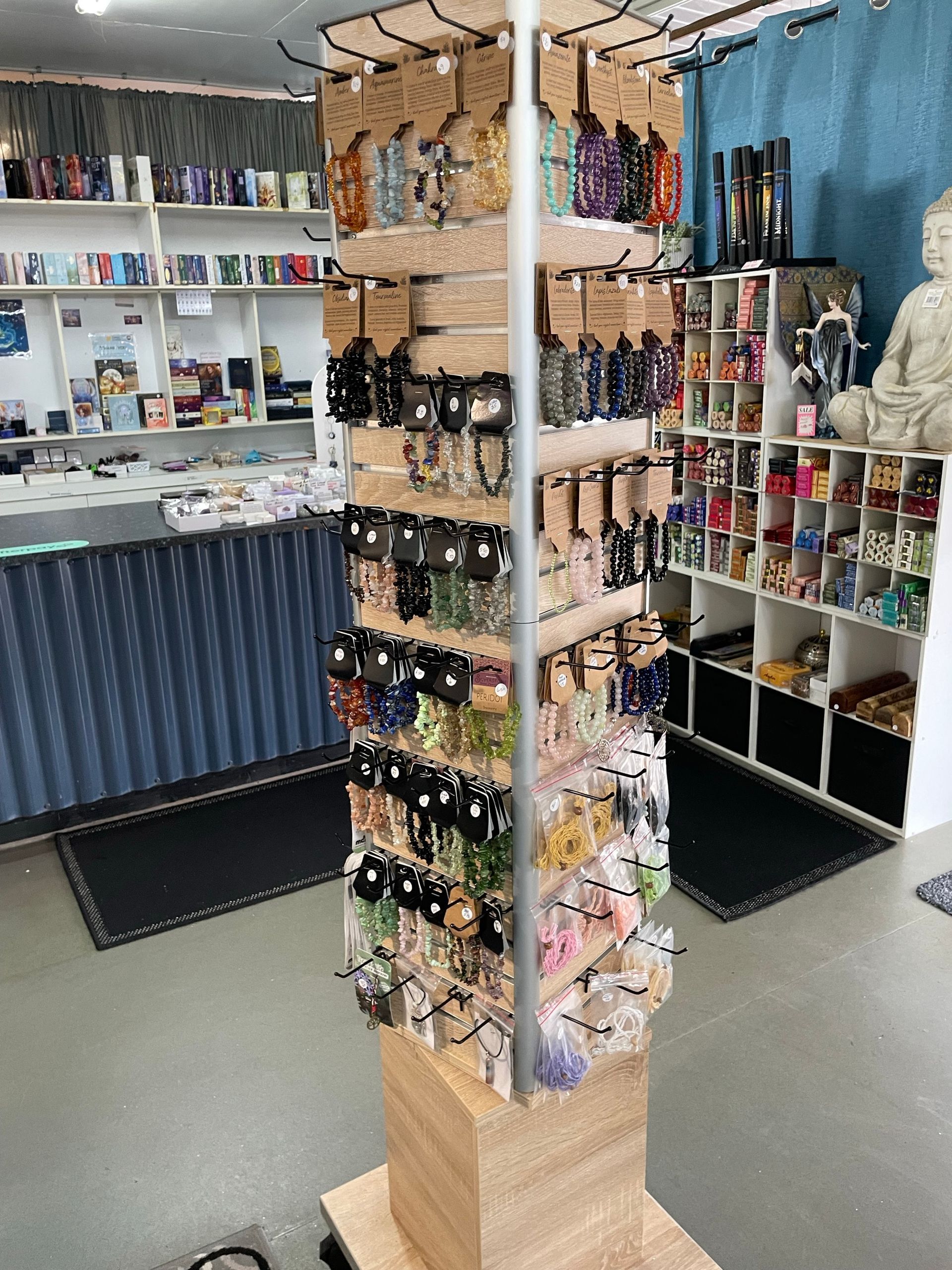 Crystal Bracelets Shelf — Crystal Cauldron in South Mackay, QLD