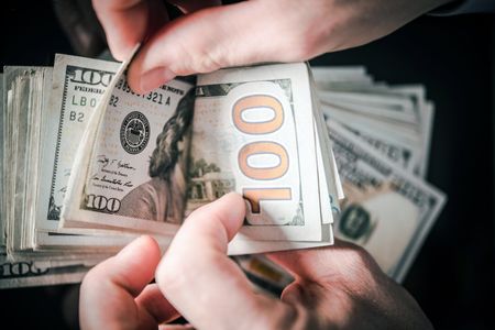 hand holding the money