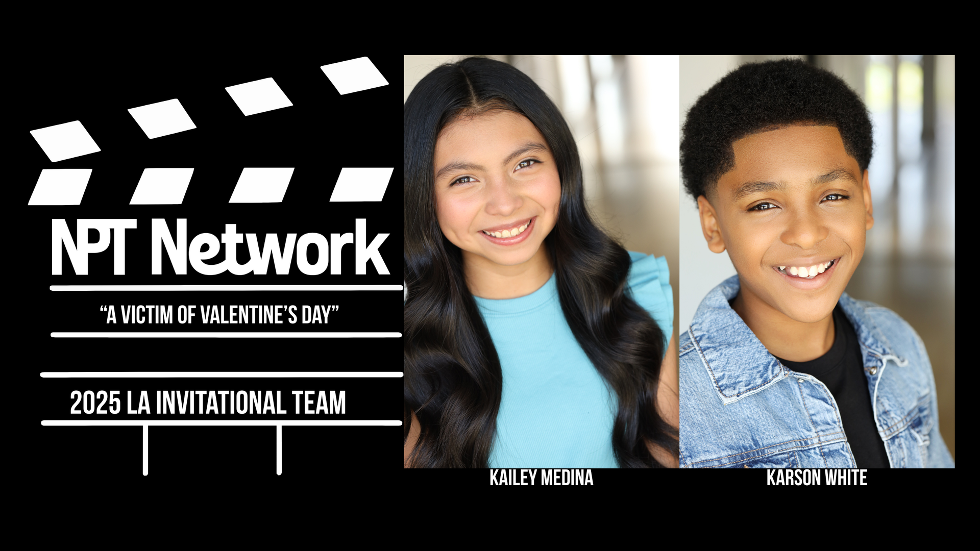 NPT Network 2025 LA Invitational Team. Features a girl and boy, with text