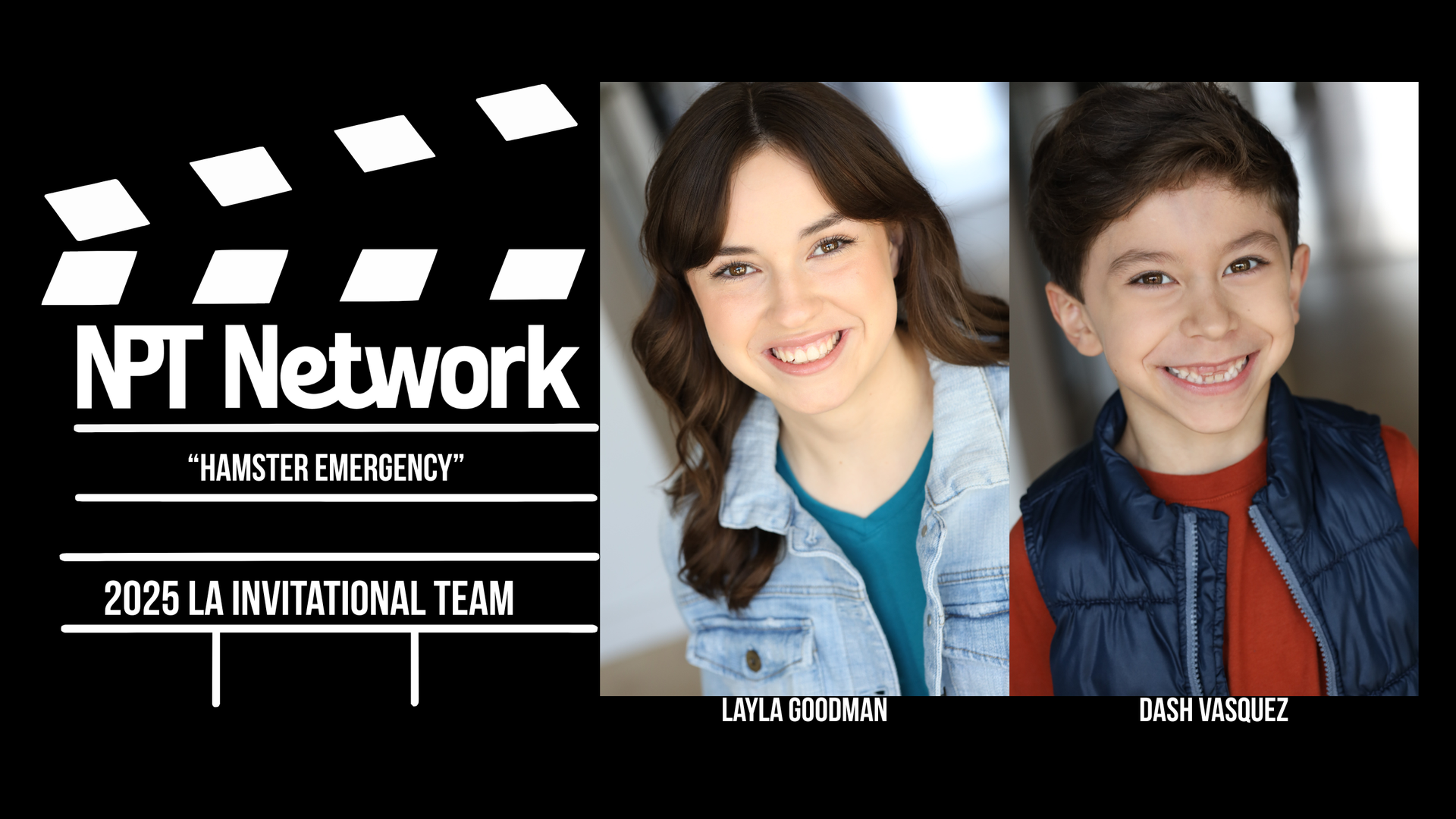 NPT Network 2025 LA Invitational Showcase scenes, faces of two smiling children: