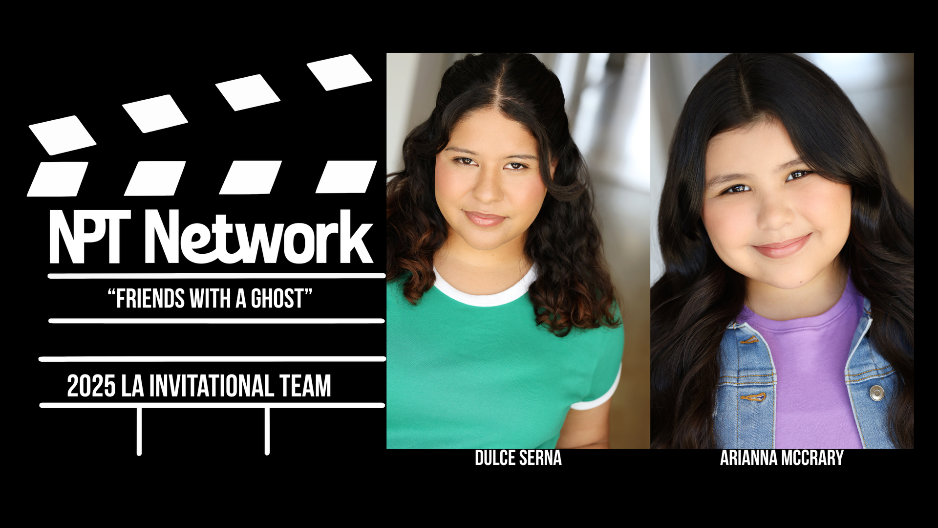 NPT Network graphic with headshots of actors for 2025 LA Invitational Showcase scenes. Acting studio in Bryan, Texas.