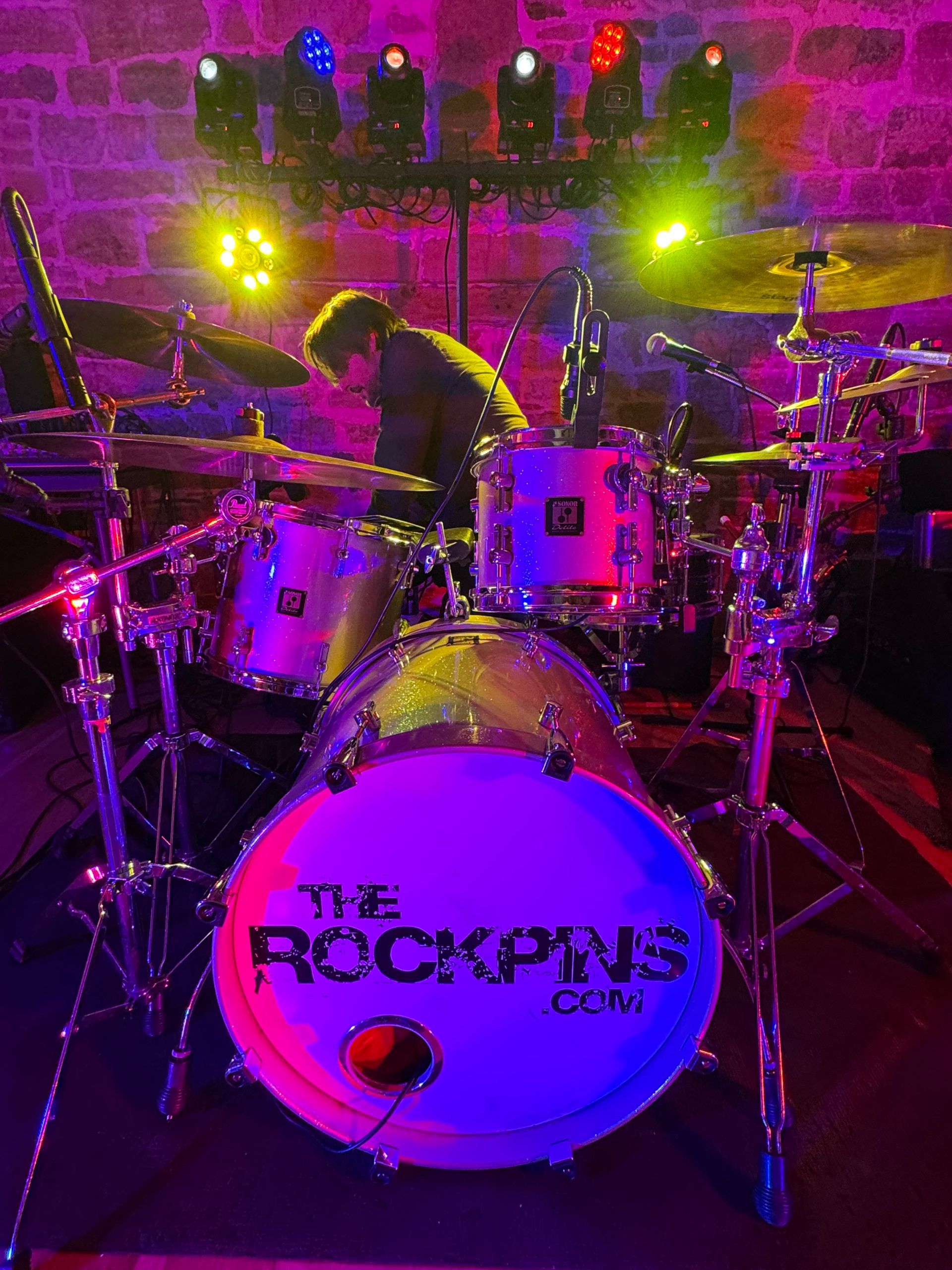 The RockPins drummer  about to play at a wedding in East Sussex