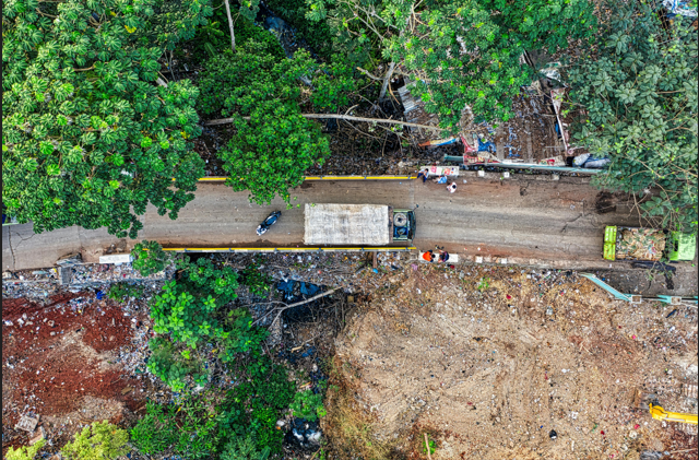 aerial view of land clearing