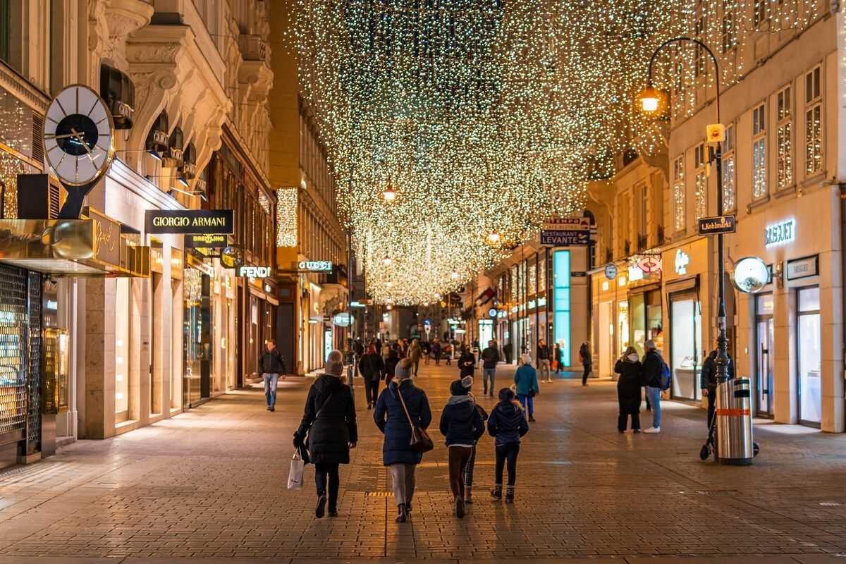 Locals shopping on Graben in Vienna