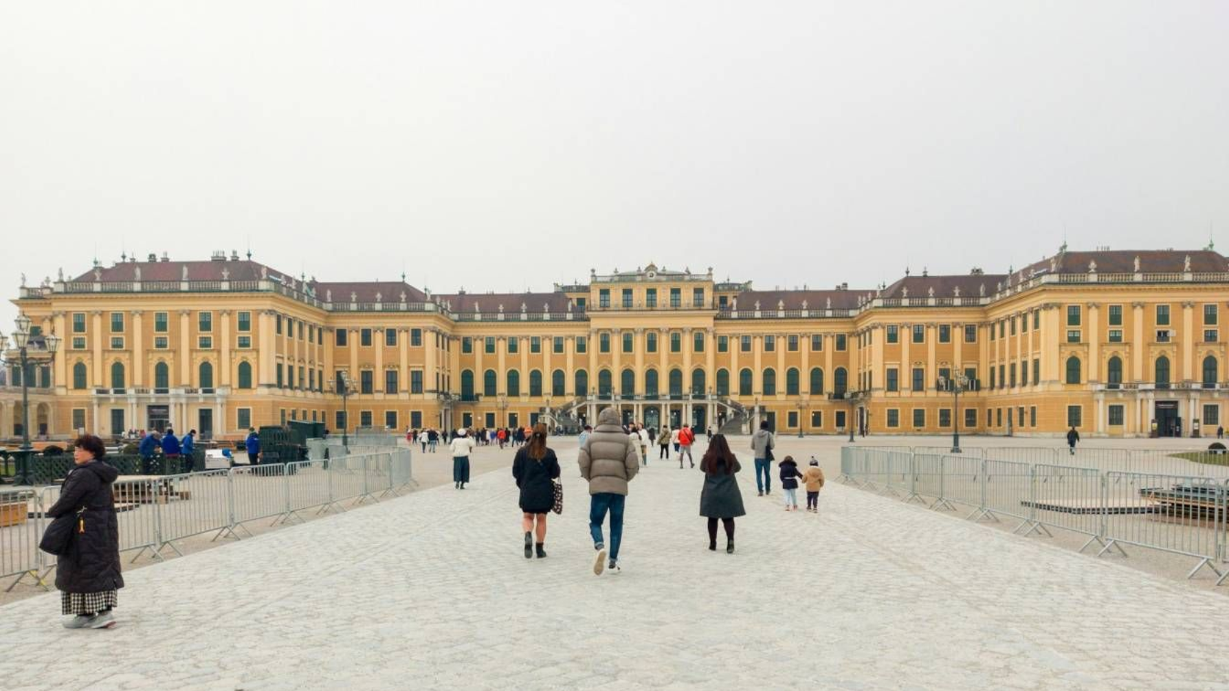 Schönbrunn Palace in Vienna on a January morning