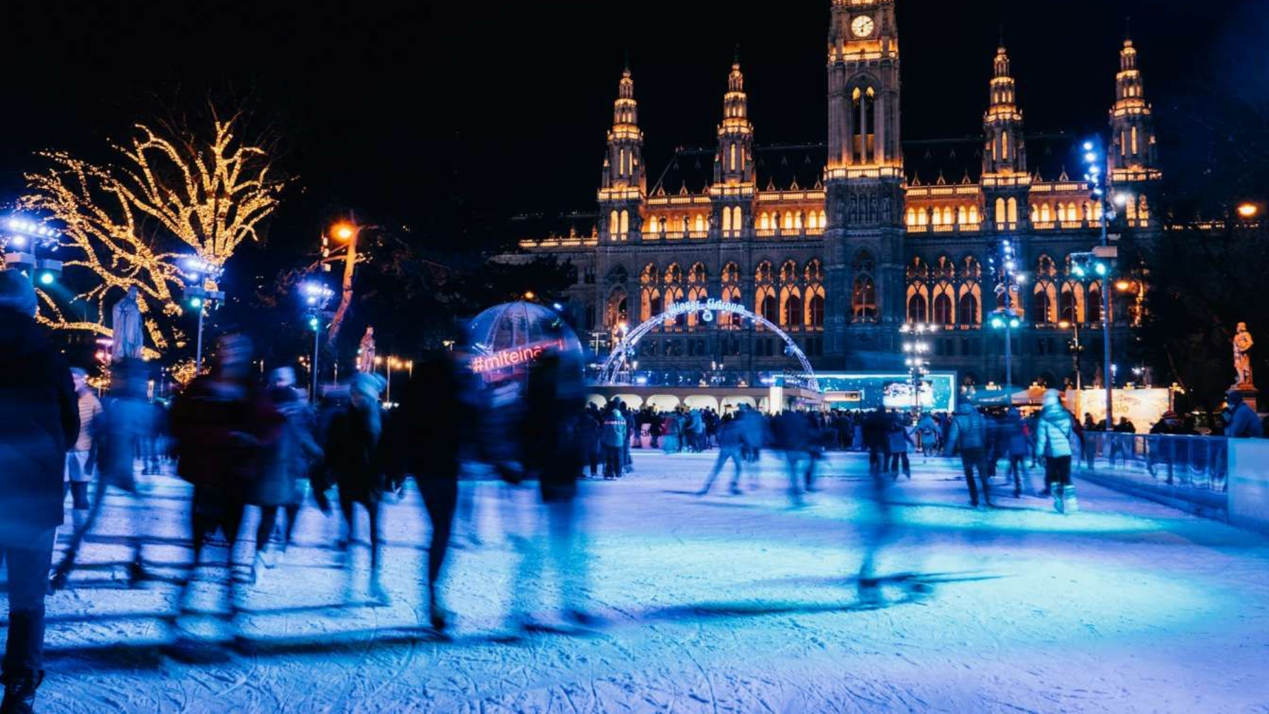 Wiener Eistraum ice rink at Rathausplatz Vienna in January 2026