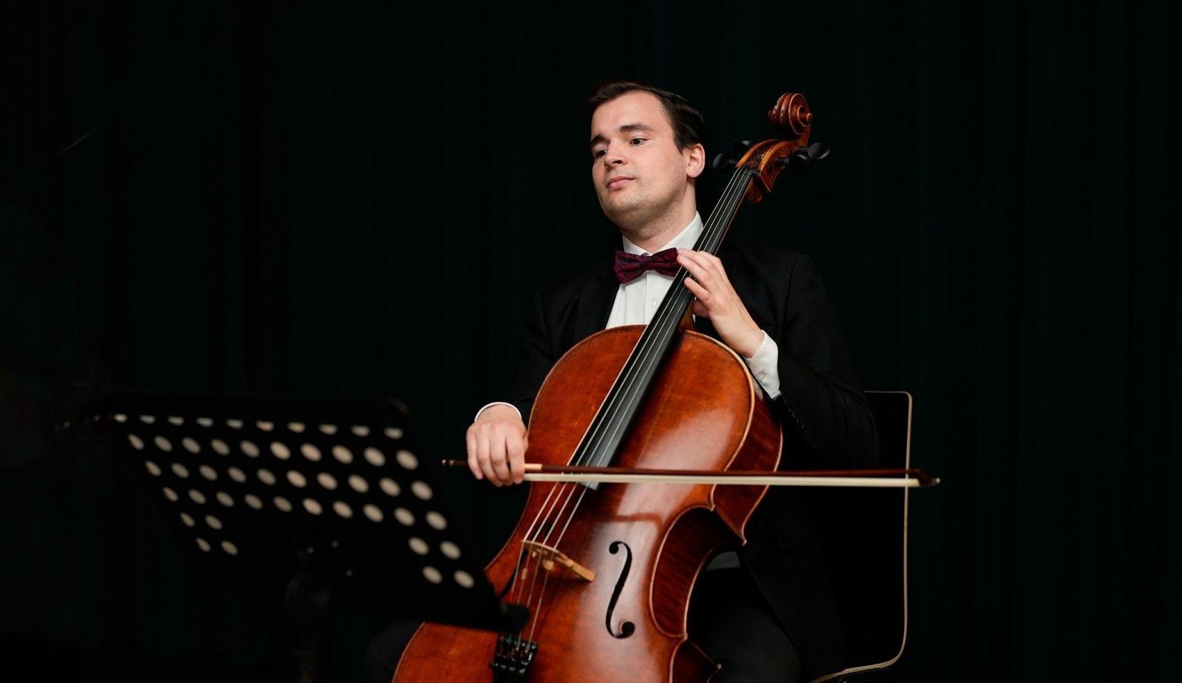 Cellist performing at the Viennese Classical Masters Concert, Haus der Musik in Vienna