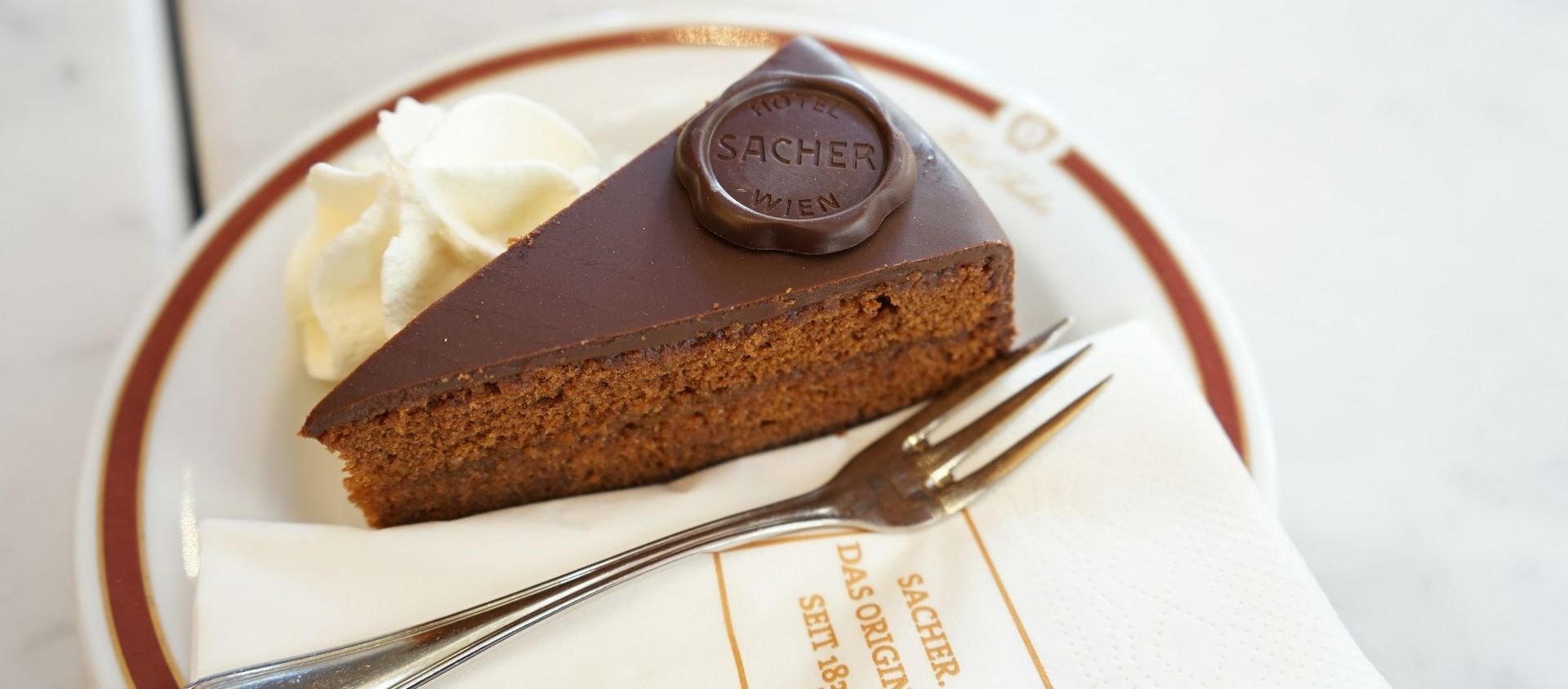 Sachertorte in a traditional Viennese café in December