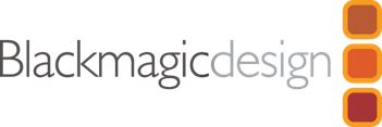 A logo for blackmagicdesign is shown on a white background.