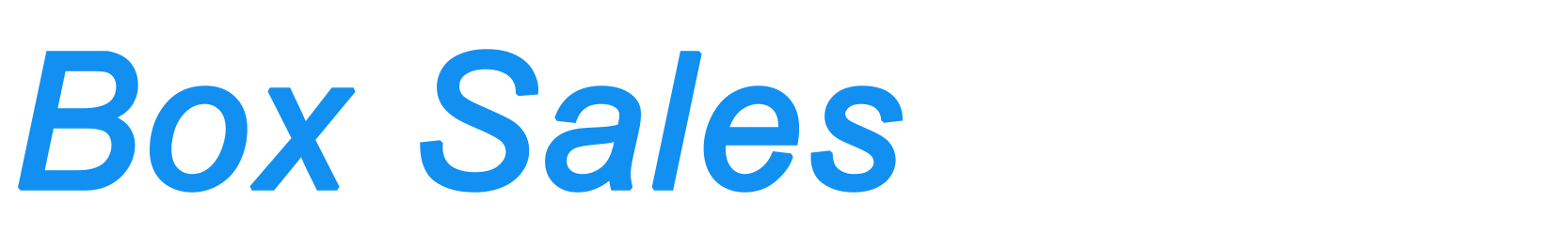 A blue box sales logo on a white background