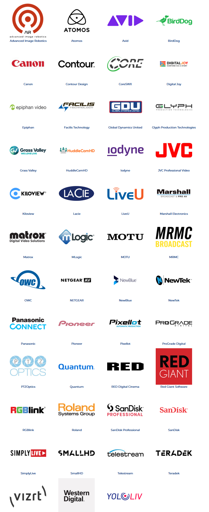 A bunch of logos on a white background including jvc