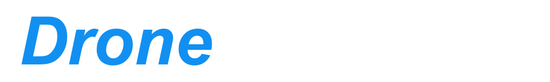 The word drone is written in blue on a white background.