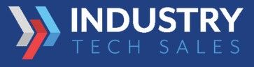 A blue and white logo for industry tech sales