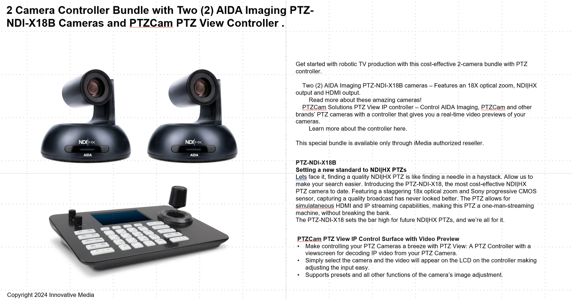 A picture of two cameras and a controller on a white background.