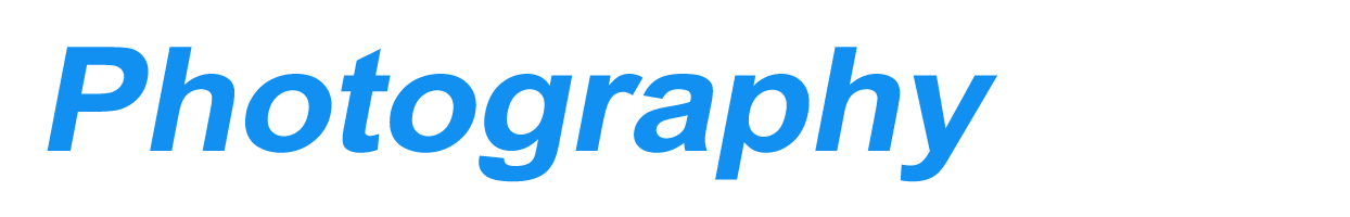 The word photography is written in blue on a white background