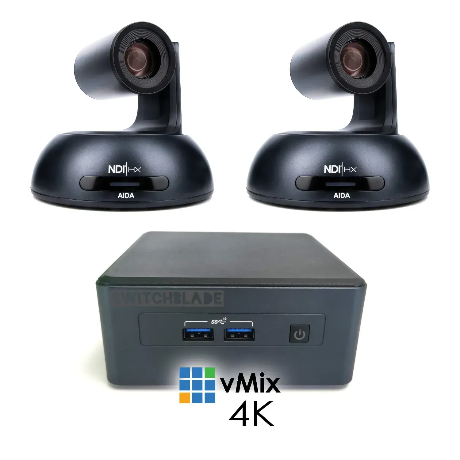 A vmix 4k video conferencing system with two cameras