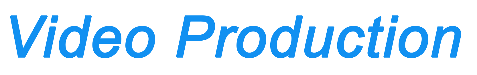 A blue video production logo on a white background