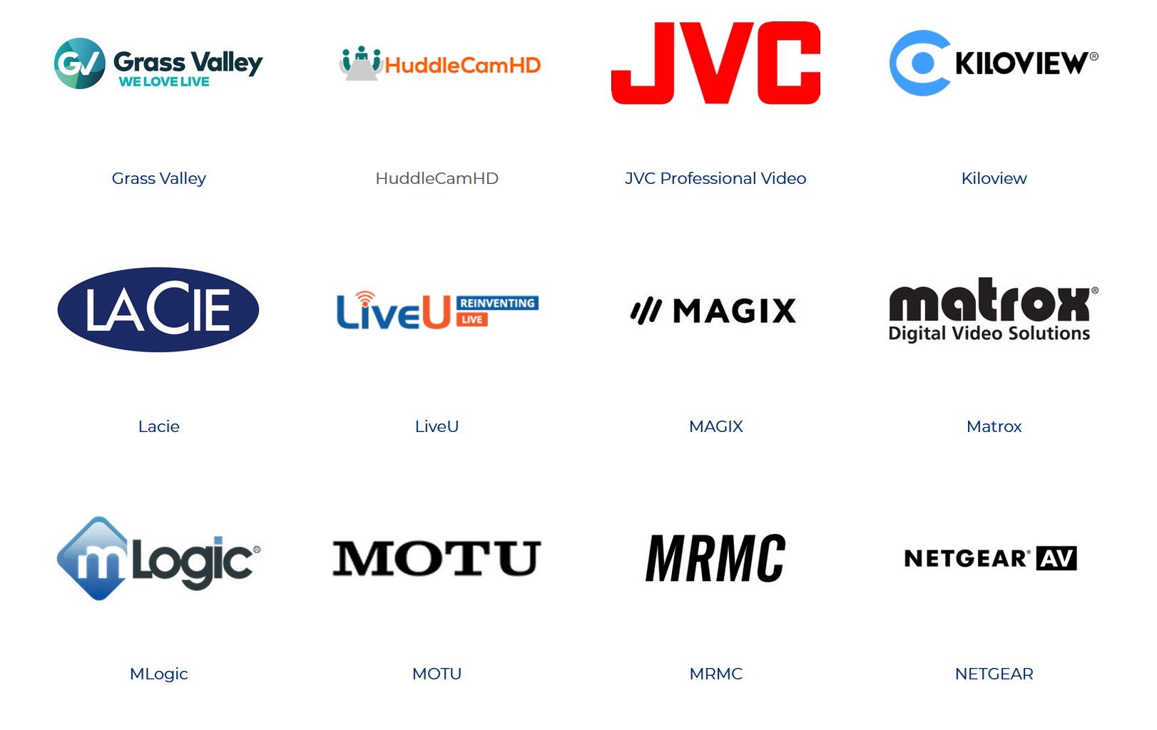 A bunch of logos on a white background including jvc
