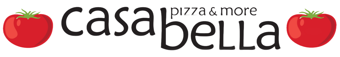A logo for casabella pizza and more brick oven