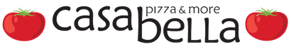 A logo for casabella pizza and more brick oven
