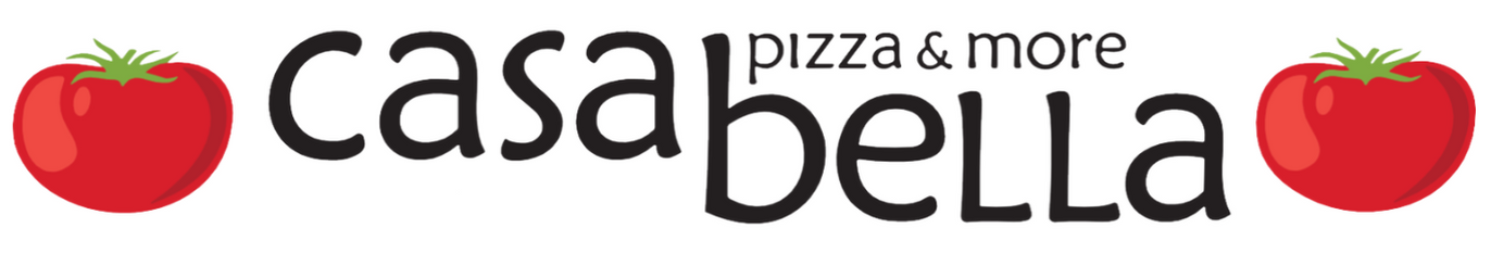 A logo for casabella pizza and more brick oven