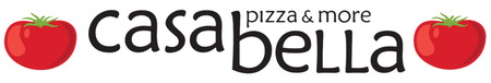 A logo for casabella pizza and more brick oven