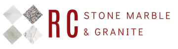 A logo for rc stone marble and granite