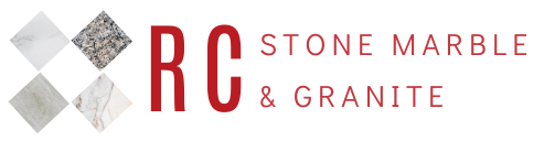 A logo for rc stone marble and granite
