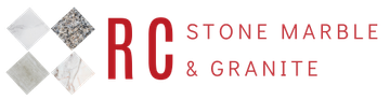 A logo for rc stone marble and granite