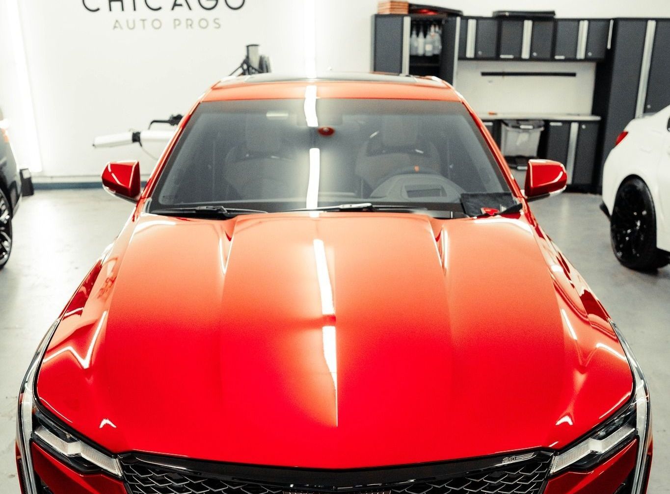 red vehicle with ceramic coating