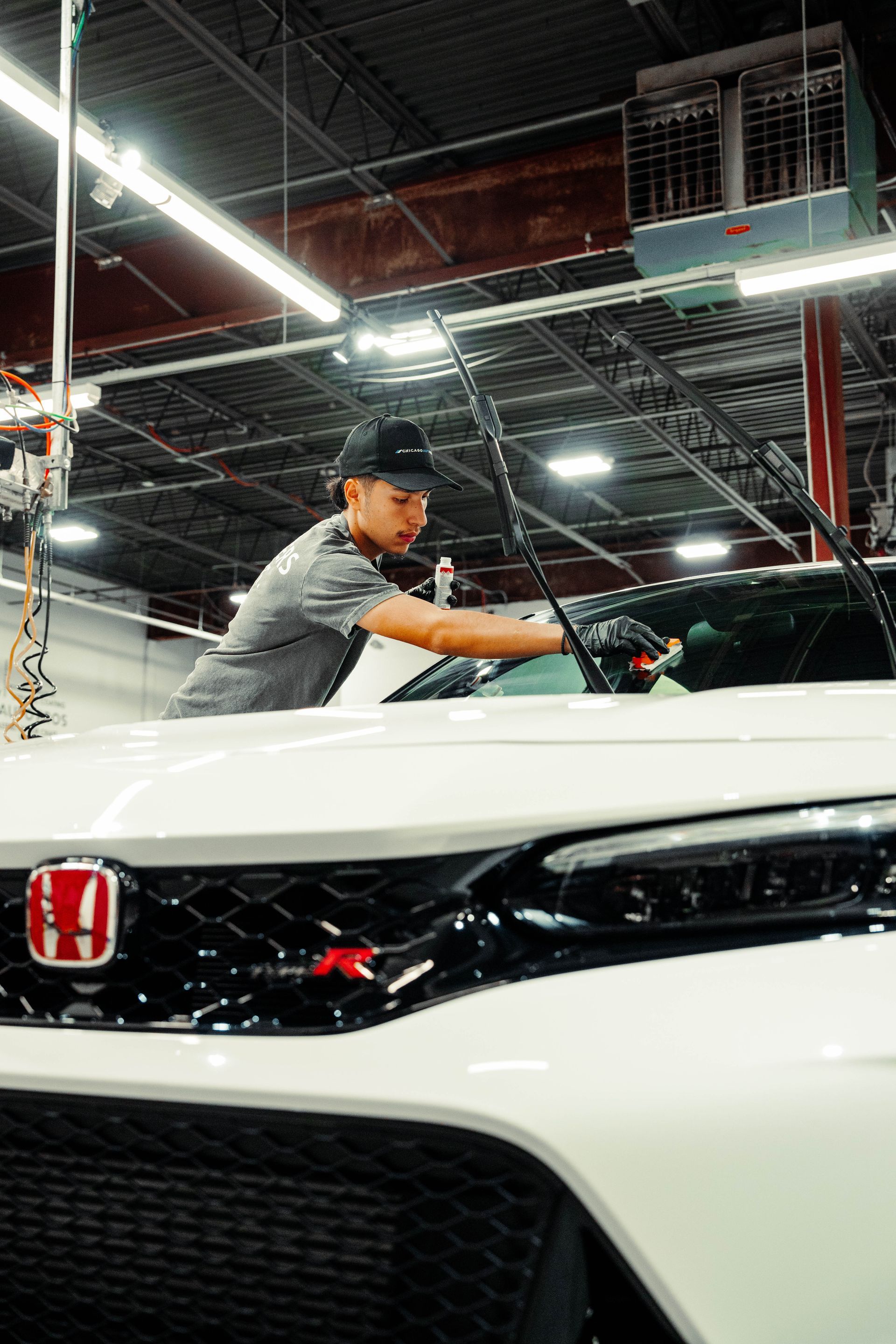 a car being detailed at Chicago Auto Pros