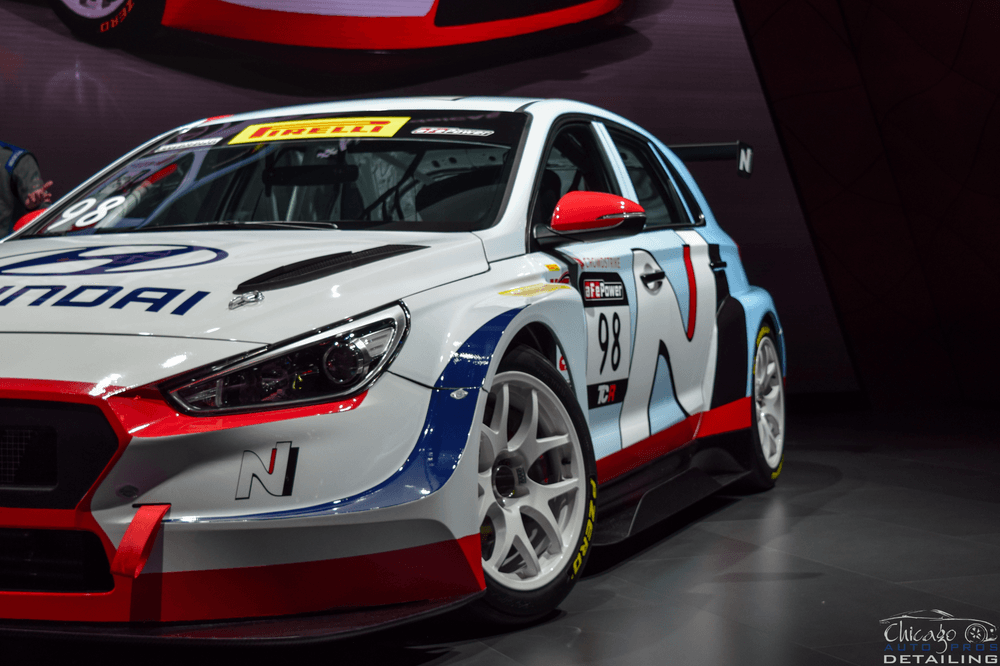 A race car with the number 98 on it