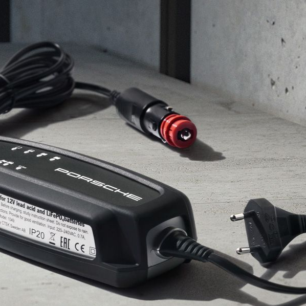 Battery tenders used while storing a car at Chicago Auto Pros