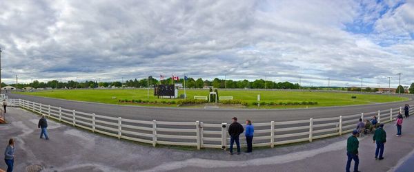 A red building with 'Sangerville Fire Dept. Bingo' signage, serving as a venue at the Piscataquis Valley Fair.