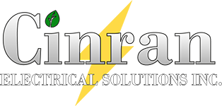 Cinran Electrical Solutions Inc. logo with gray text and green leaf accent