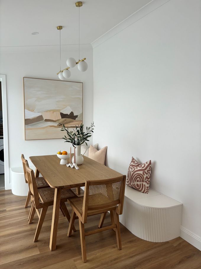 Brown table in dining area