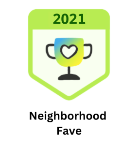 A trophy with a heart on it and the year 2021
