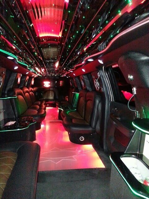 white Cadillac Escalade stretch limousine