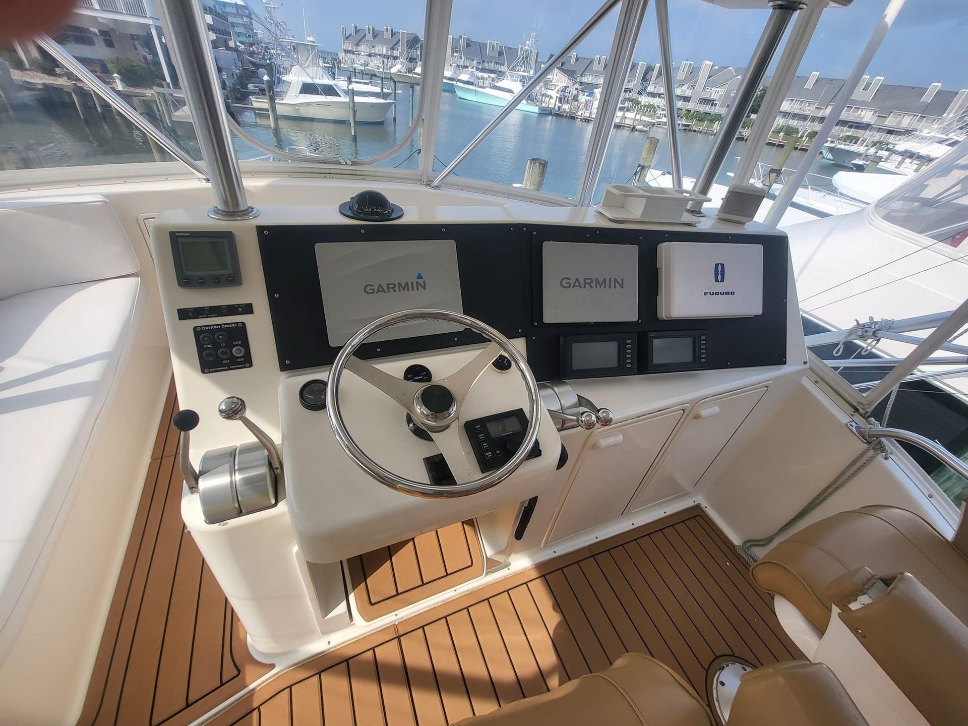 The upper deck of the 30 Deep features a wide range of electronics and fish finders