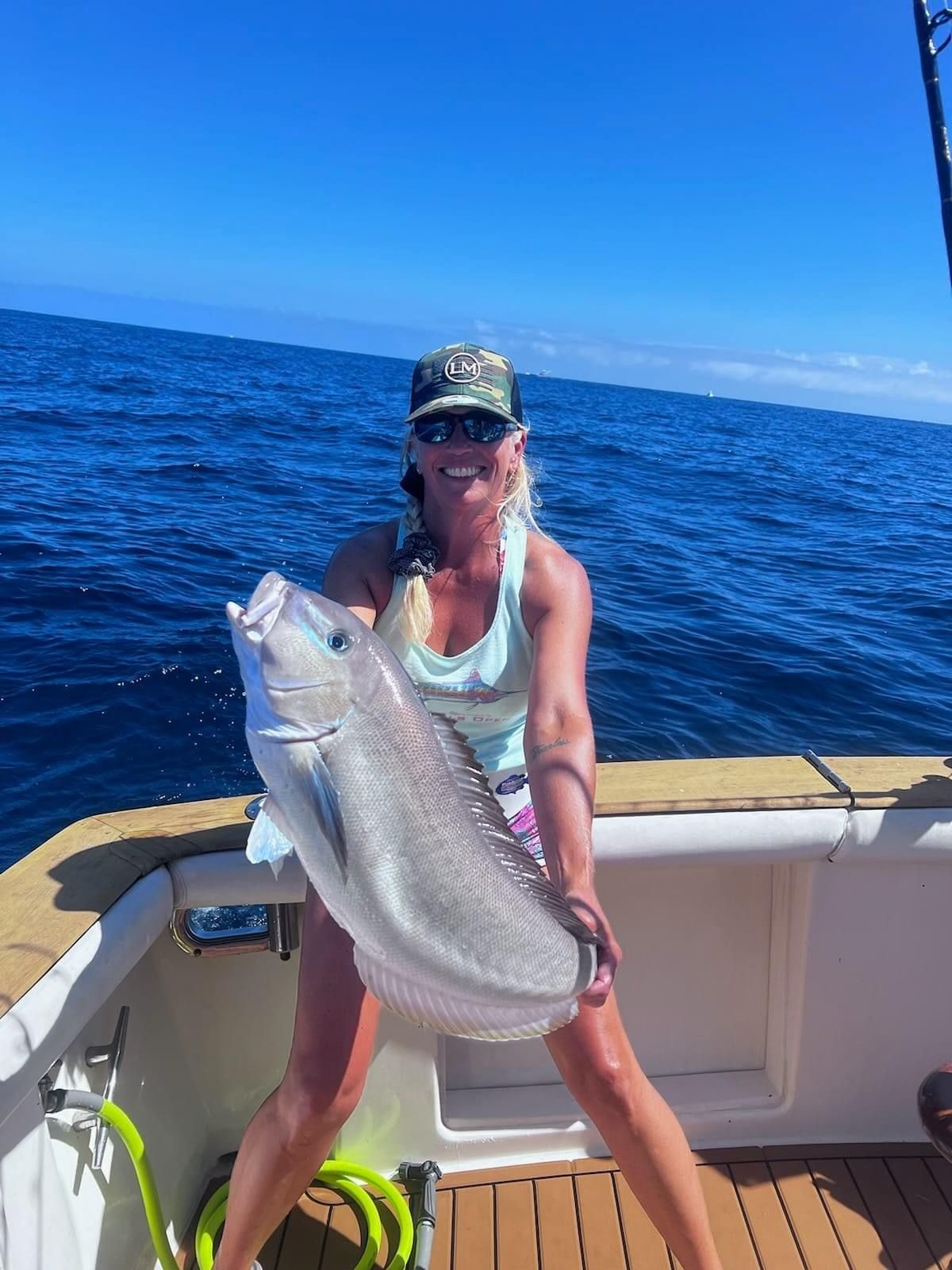 Bringing in a beautiful Blue Tile fish 