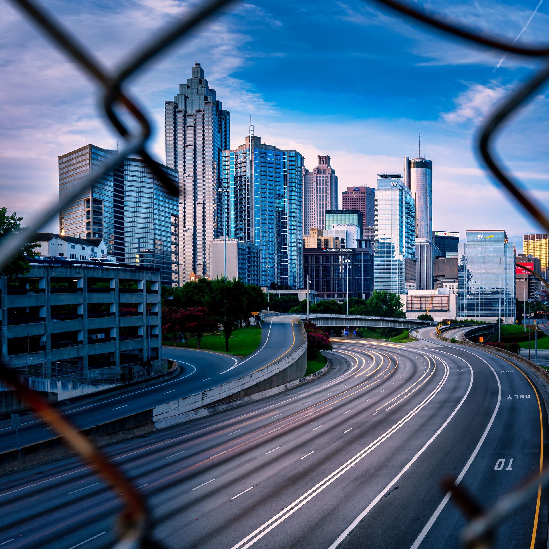 The Atlanta skyline from the 10th street bridge.  Brad Burgess Photography, Talking Excitingly