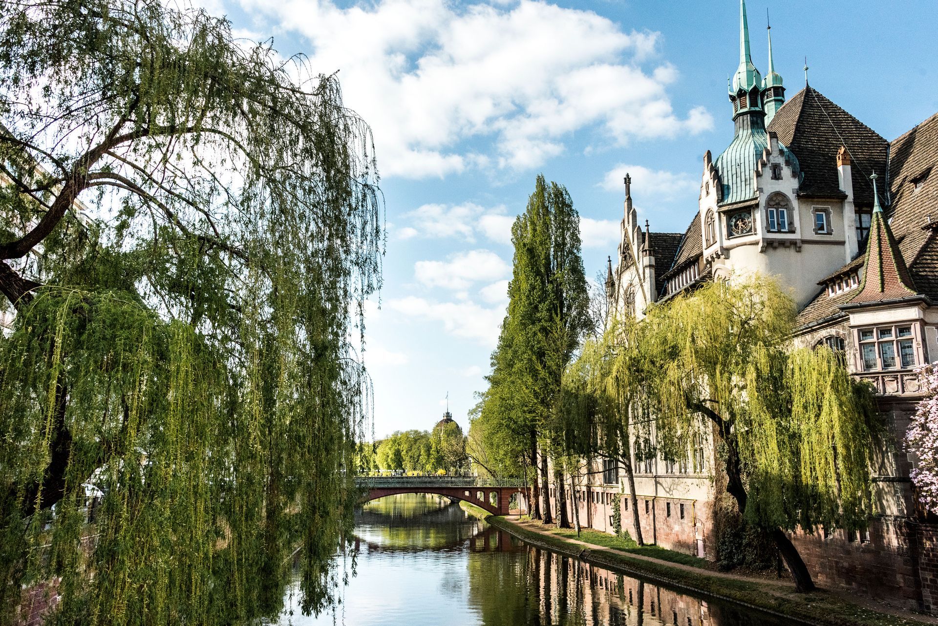 a bridge over a river with a castle in the background . Strasbourg, Talking Excitingly, Brad Burgess Photography