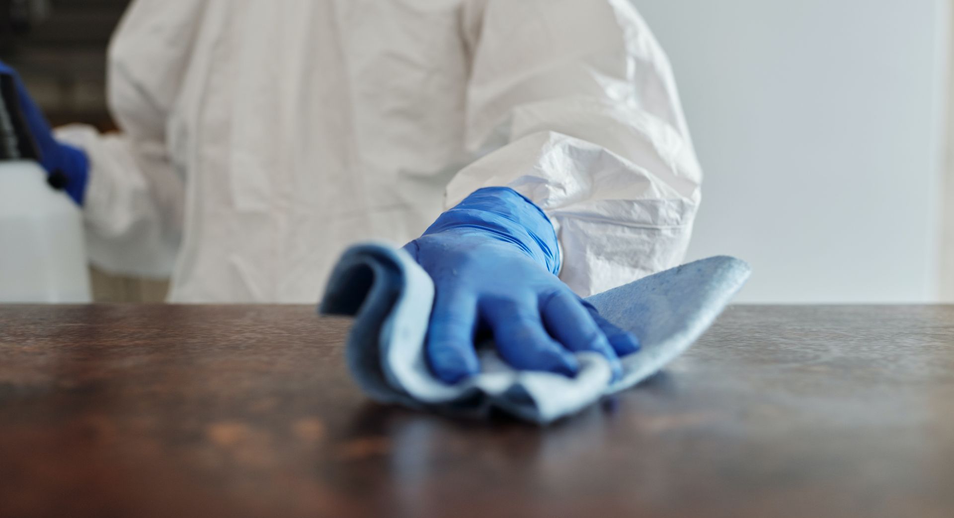 dusting a desk